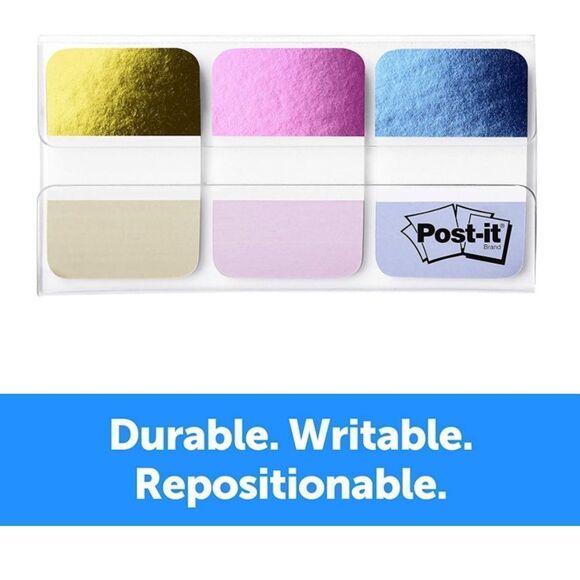 NWT Post-It Foil Tabs, Iridescent Colors, 36 Tabs/Pack - Picture 4 of 9